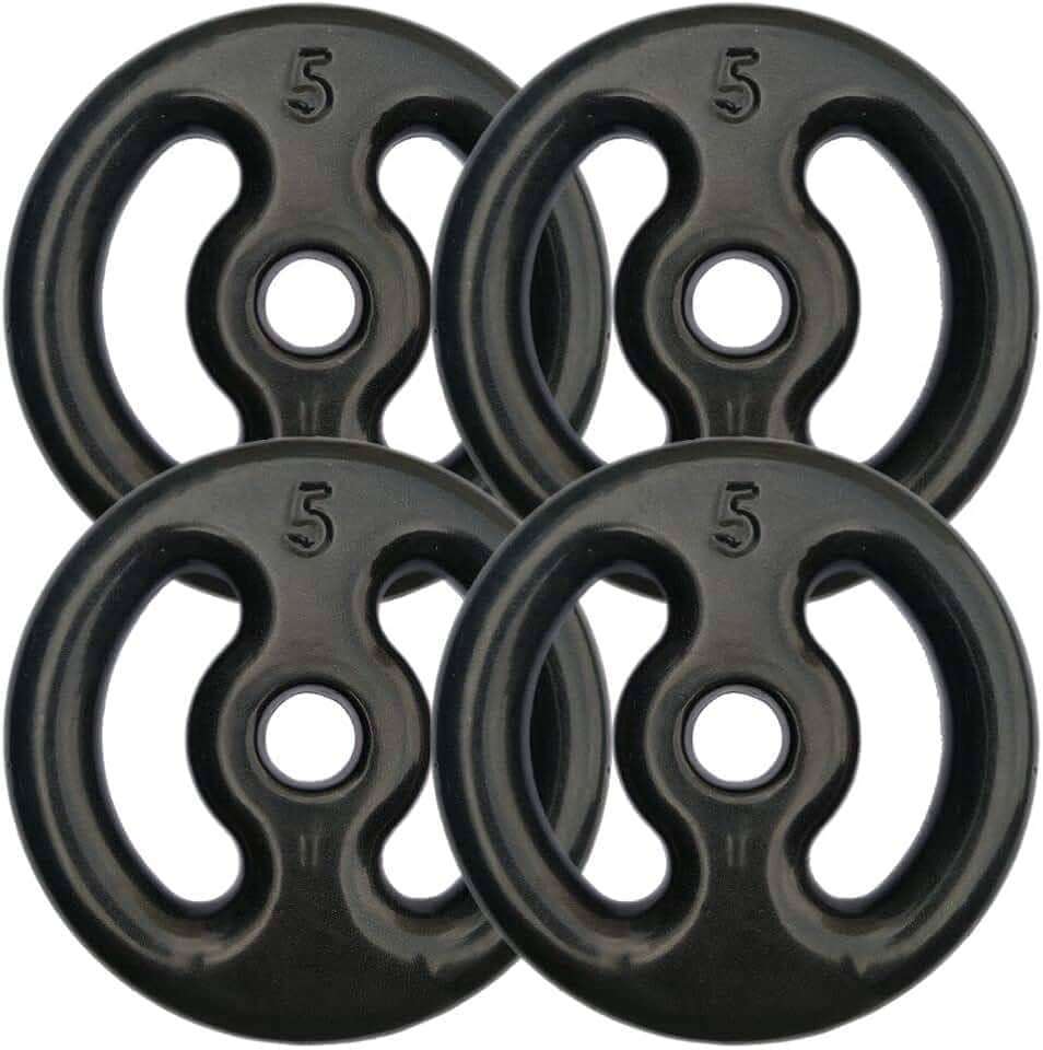 Kit Com 04 Anilhas Emborrachadas (Preta) De 5kg