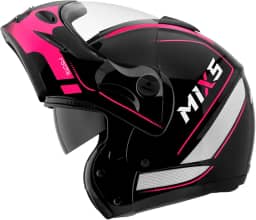 Capacete de Moto Mixs MX Captiva Route Brilhante Com Viseira Interna Solar Óculos de Sol Articulado Escamoteável Robocop Cinza Com Cinza