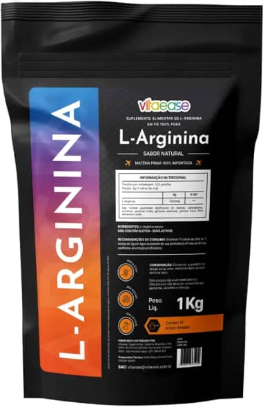 L-Arginina 1kg | 100% Importada | vitaease (1kg, Sem sabor)