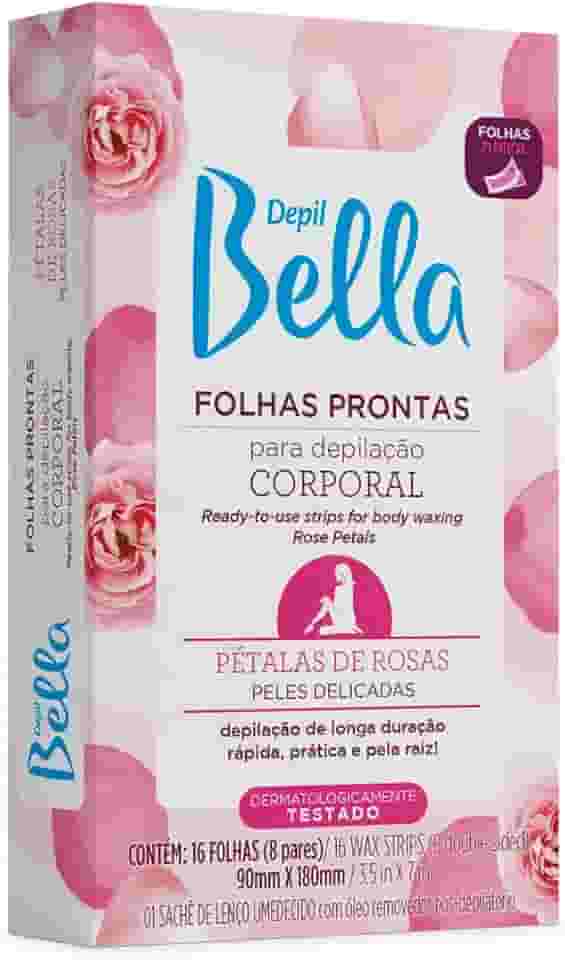 Depil Bella - Folhas Prontas para Depilação Corporal Pétalas de Rosas 16 folhas