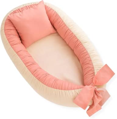 Ninho Redutor de Berço Micropercal 400 fios Cores Lisas (Rose com Palha)