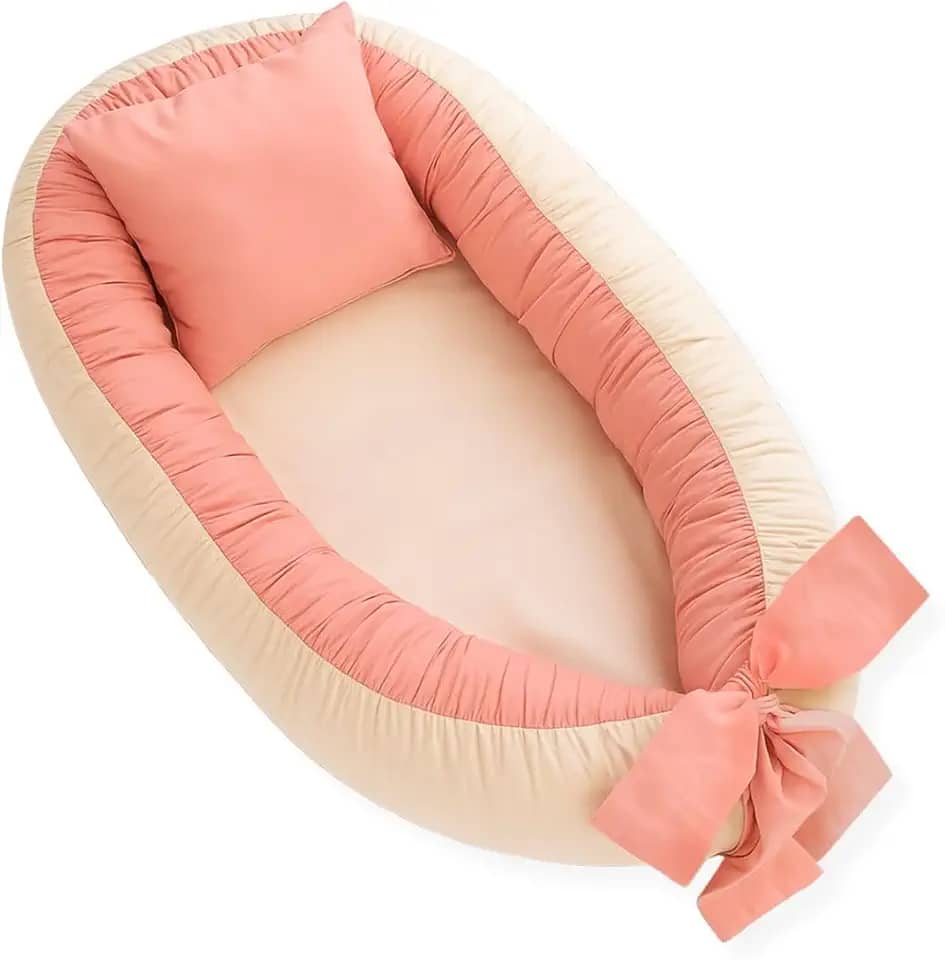 Ninho Redutor de Berço Micropercal 400 fios Cores Lisas (Rose com Palha)