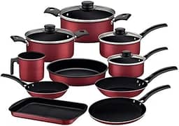 Jogo de Panelas Tramontina Antiaderente Turim 10 Pç Vermelho