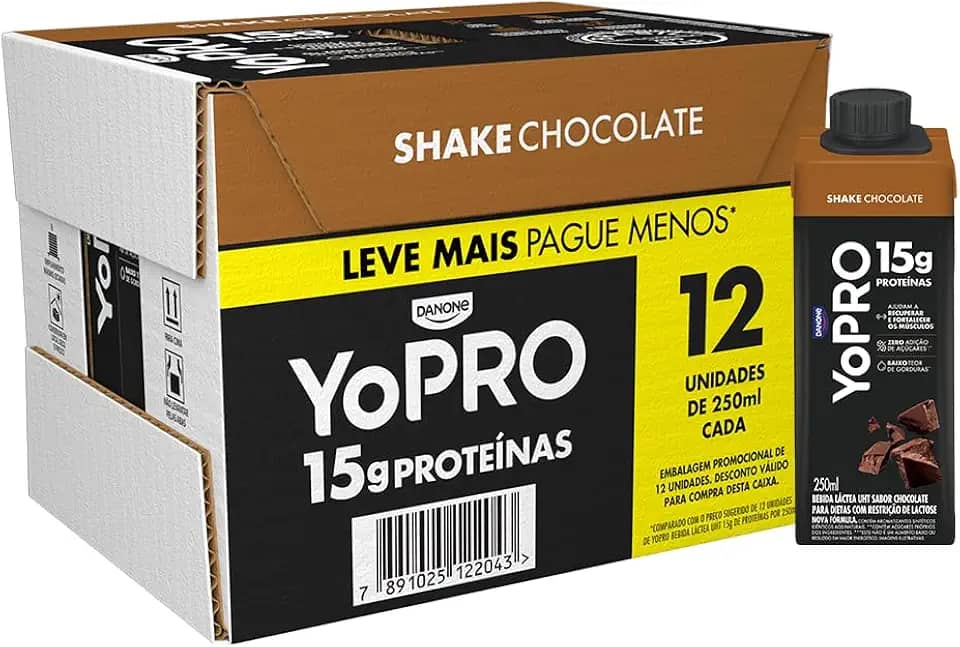 YoPRO Bebida Láctea UHT Chocolate 15g de proteínas 250ml - 12 unidades