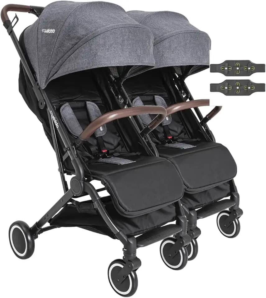 Carrinho para Gemeos Duplo Compacto Kiddo Sprint II Grafite