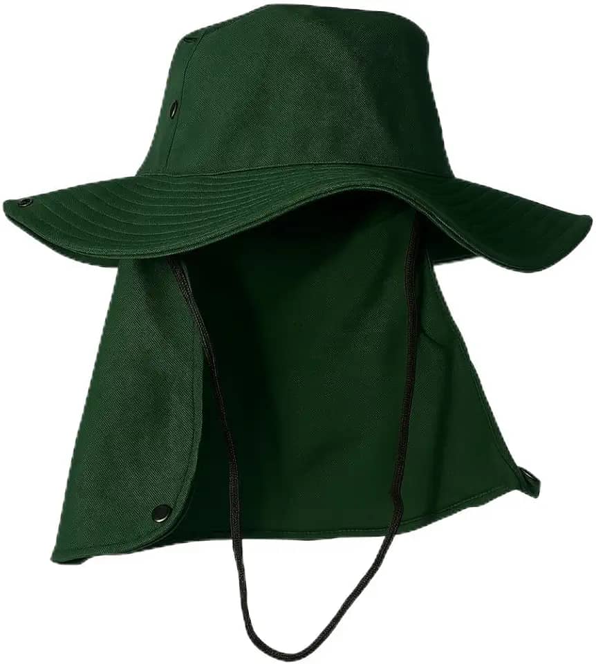 Chapéu de Pescador Australiano com Proteção Aba Larga Protetor de Nuca Sol Pesca Camping