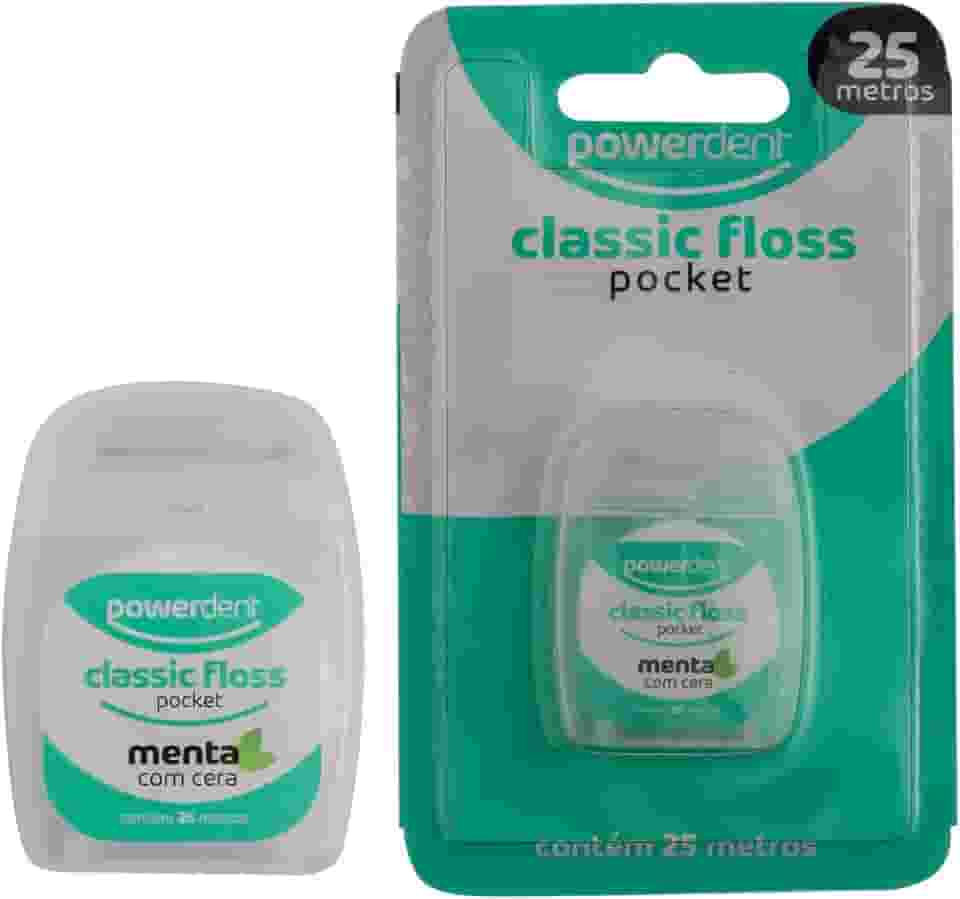 Power Dent Fio Dental Pocket Floss Tradicional 25 M Menta