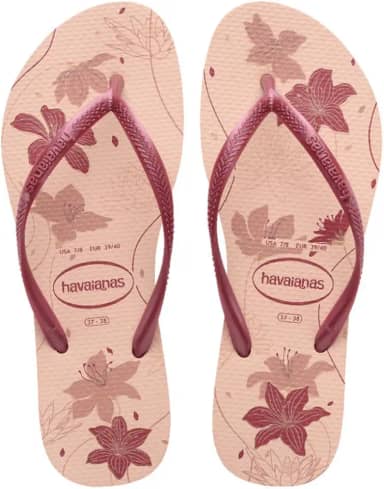 Chinelo Havaianas Slim Organic Preto Rosa