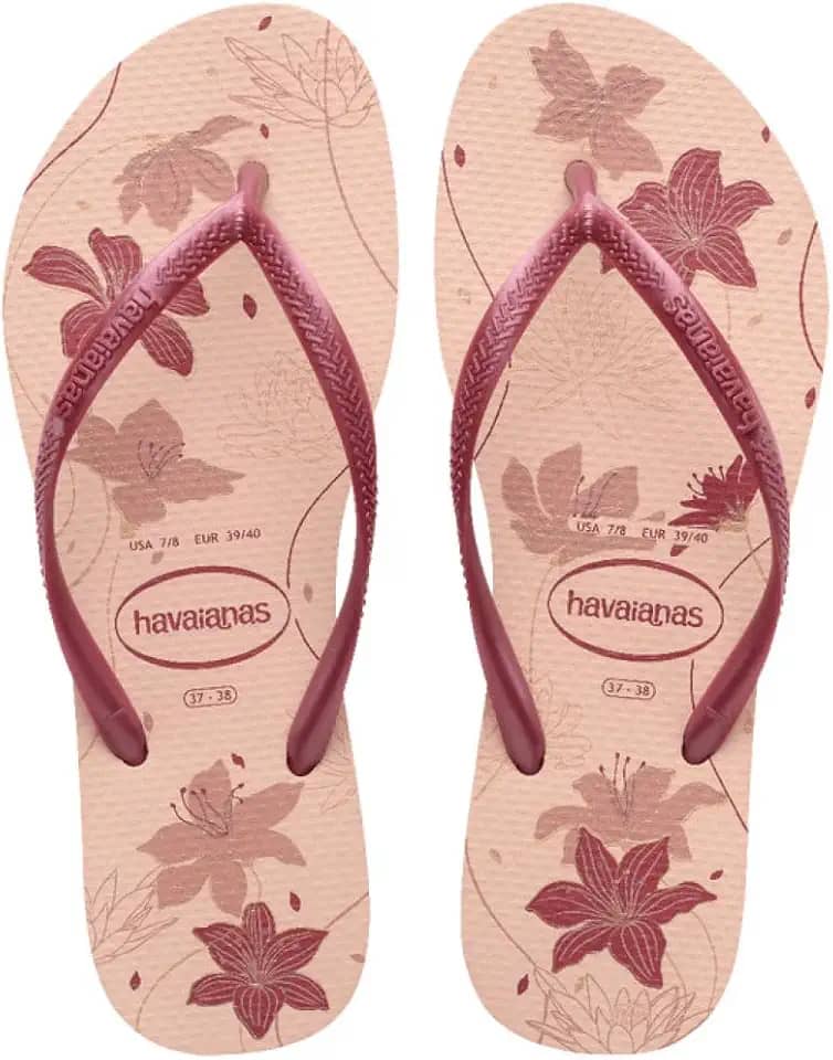 Chinelo Havaianas Slim Organic Preto Rosa