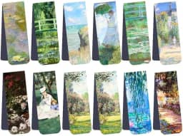 12 Marcadores de Página Magnéticos Claude Monet | Marcadores de Livros Artísticos, Papelaria Criativa, Presentes para Leitores e Amantes da Arte