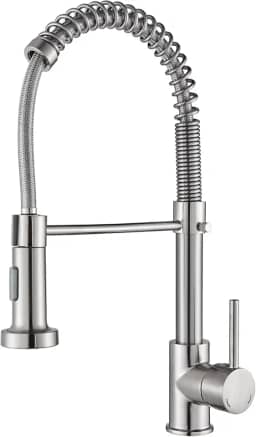 TINICO Torneira Cozinha Gourmet Monocomando Aço Inox Escovado Com Spray Extensor,Latão Maciço,Fácil Encaixe