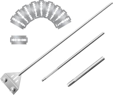 Kirecoo Raspador de algas para aquários de vidro, limpador de aquário de 65 cm, raspador de algas de aço inoxidável para aquário com 10 lâminas, ferramentas de limpeza de vidro de aquário, acessórios