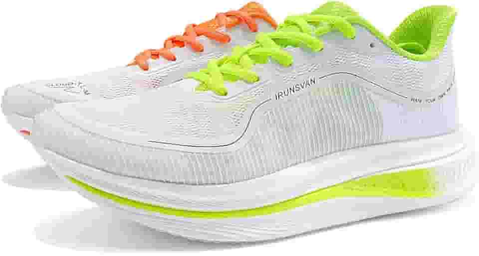 Tênis de corrida masculino Carbon Plate para corrida, suporte estável, alívio de choque, sola ultraleve, rebote