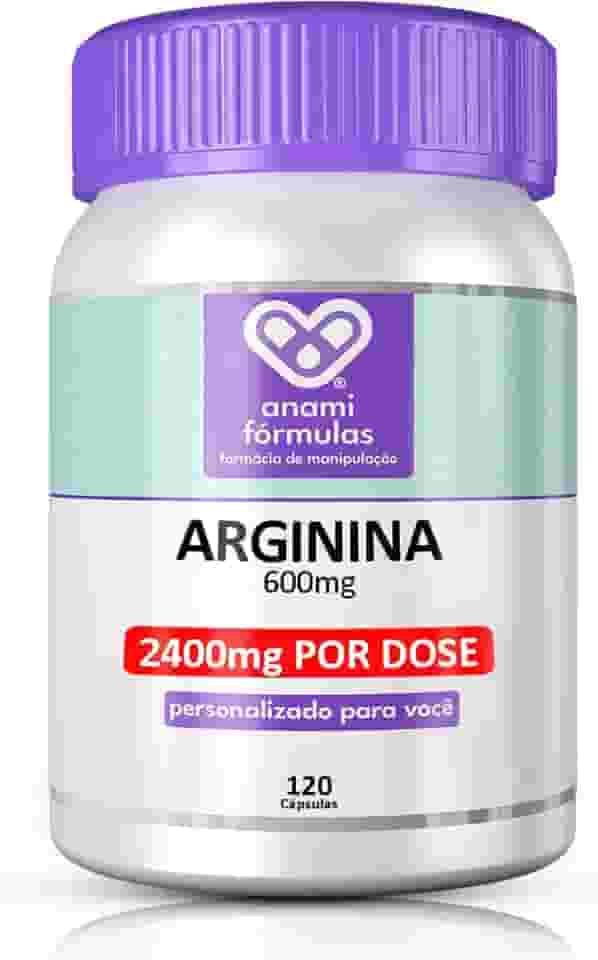 Arginina 100% Pura 2400mg Vasodilatação Músculos 120 Cáps
