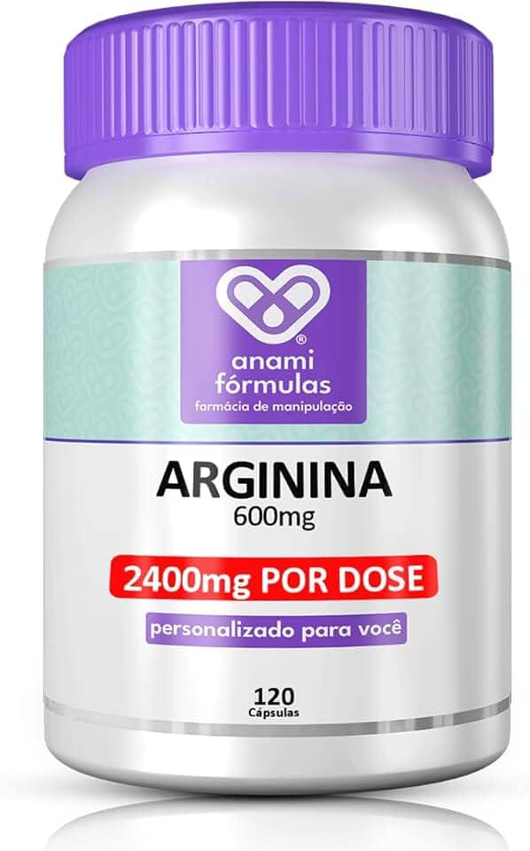 Arginina 100% Pura 2400mg Vasodilatação Músculos 120 Cáps