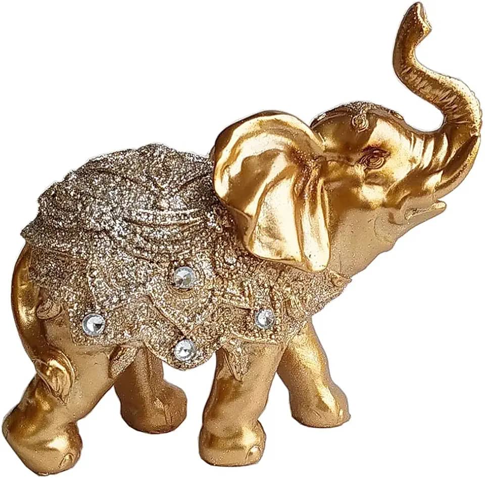 Elefante Decorativo Em Resina Indiano Sabedoria Sorte K (K200)