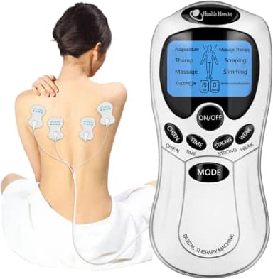 Aparelho TENS de Eletroestimulação para Fisioterapia - Portátil e Eficiente para Alívio de Dores Musculares e Relaxante, Massageador Muscular Acunputura - 4 eletrodos (110v/220v)