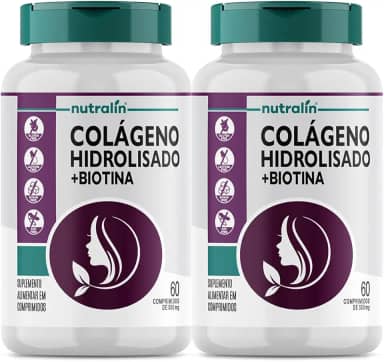 Combo 2 Colageno Hidrolisado 500mg Cabelo Pele Unha 60 Cap Nutralin