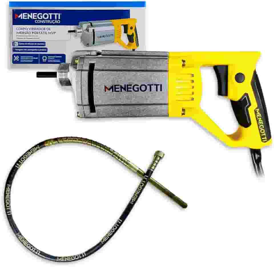 Vibrador De Concreto 220V com Mangote 35mm X 2,5m Para Coluna e Laje Menegotti
