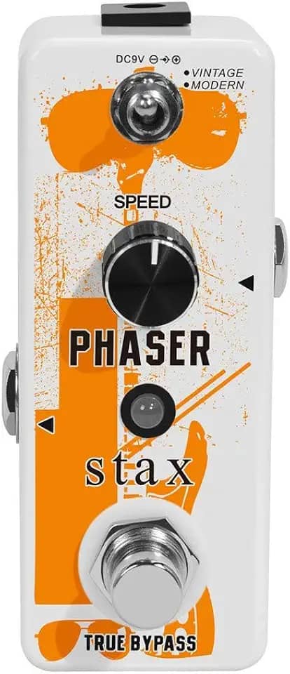 Stax Pedal de guitarra Phaser de efeito de fase analógica para guitarra elétrica, modos vintage e modernos com mini bypass verdadeiro