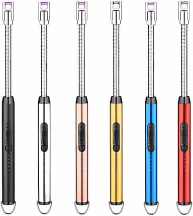 Isqueiro Elétrico USB Recarregável Multifunção para Cozinha Fogão a Gás Carvão Velas e Mais com Cores Variadas Premium