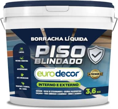 Borracha Líquida para Piso 3,6KG Tinta Borracha Antiderrapante Hidrorrepelente Garagem Estacionamento (Concreto)