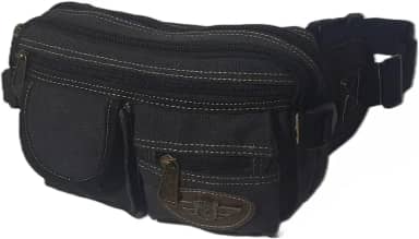 Pochete Masculina Reforçada Em Lona Vários Bolsos (preto)