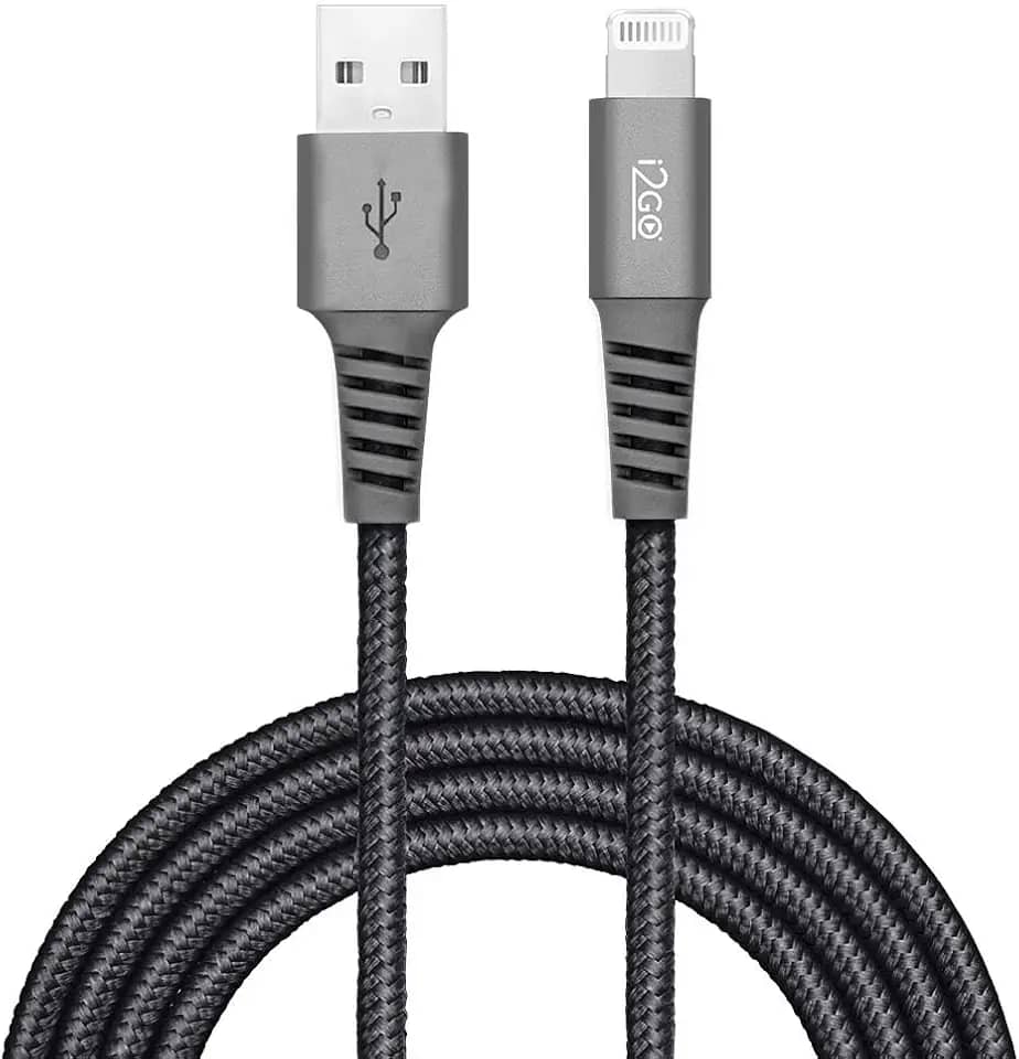 Cabo Iphone/Cabo Lightning I2GO Certificado MFi 2m 2,4A Nylon Trançado Chumbo - I2GO PRO