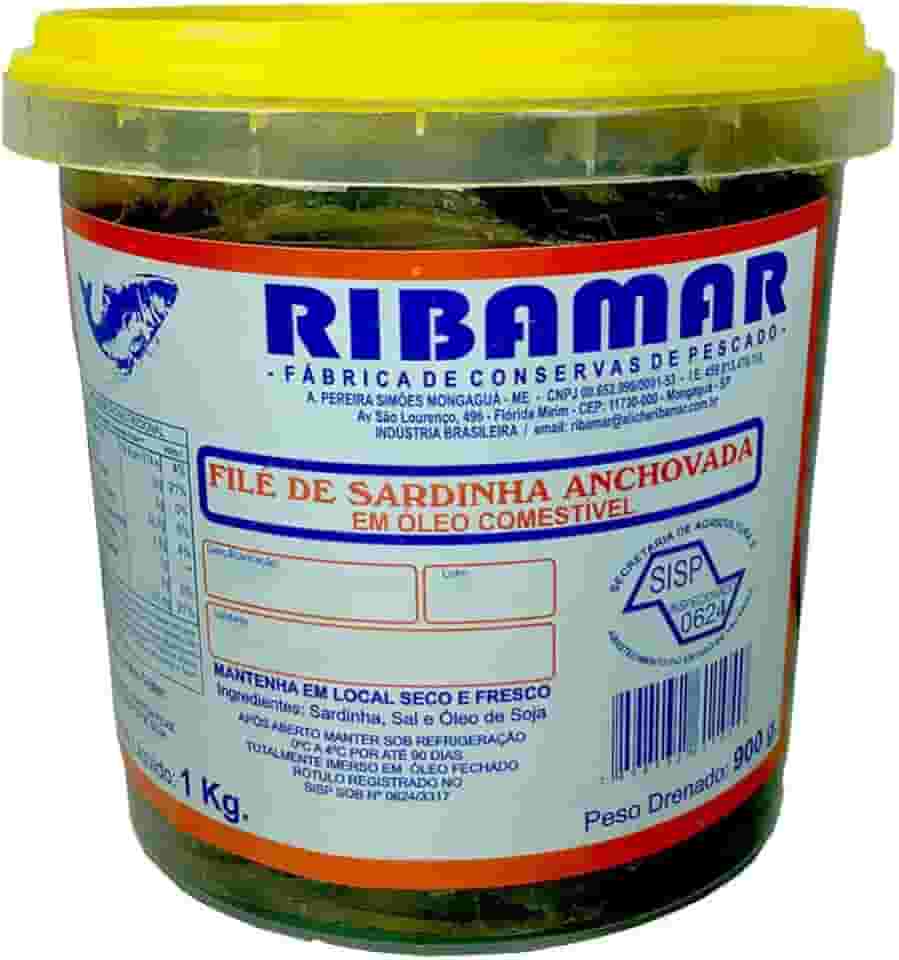 File de Sardinha Anchovada Ribamar em Óleo Comestível 900g