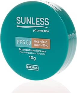 Pó Compacto Sunless Medio com Efeito Matte Aveludado e Vitamina E FPS50 10g