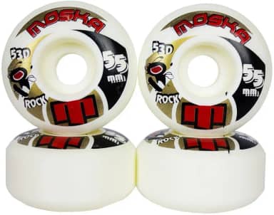 Roda Moska Skate Rock 55mm Branca Dureza 53D