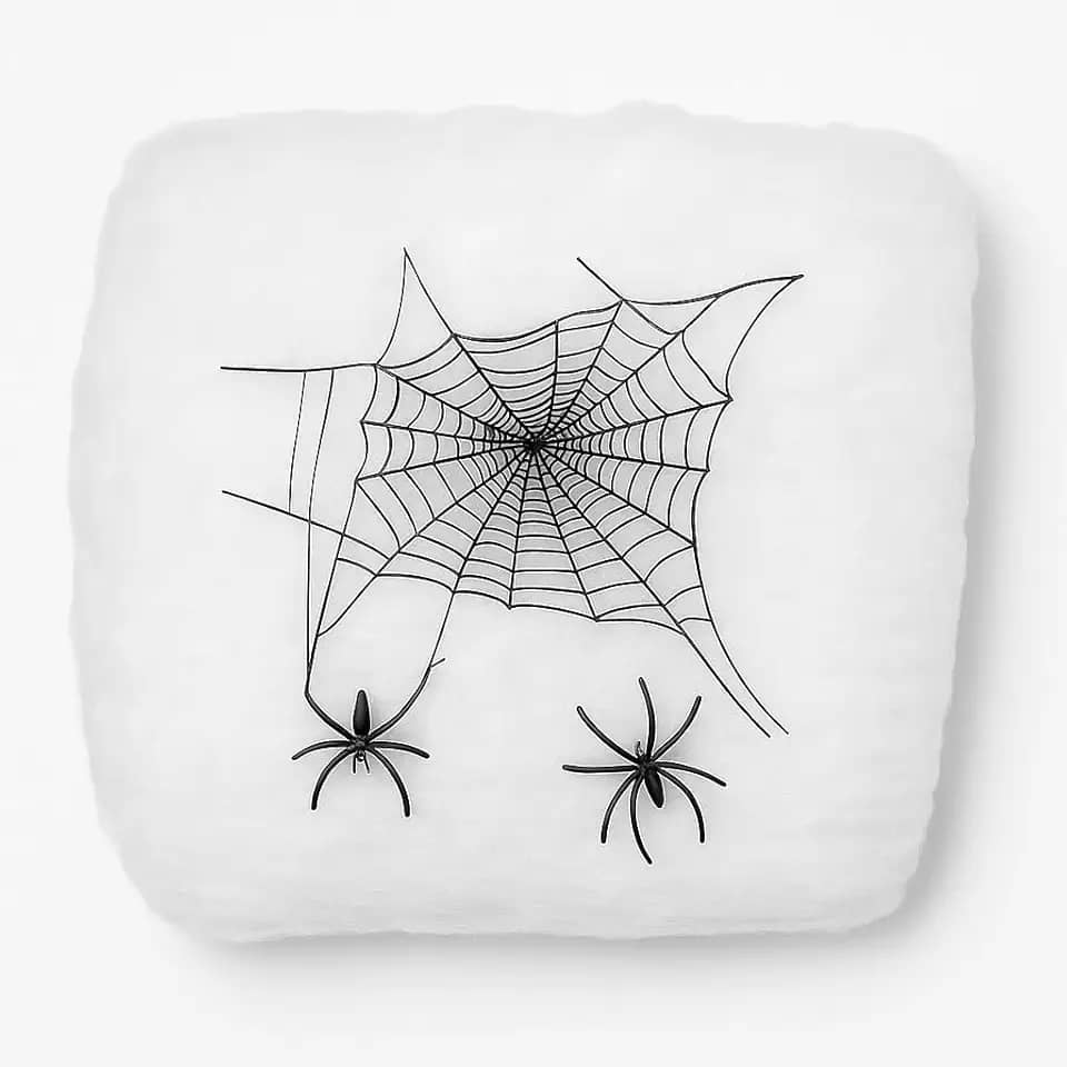 Kit 5 Pacotes Teia de Aranha com 10 Aranhas Pretas – Decoração Halloween, Festas Temáticas, Casa Assombrada, Ambientes Internos e Externos