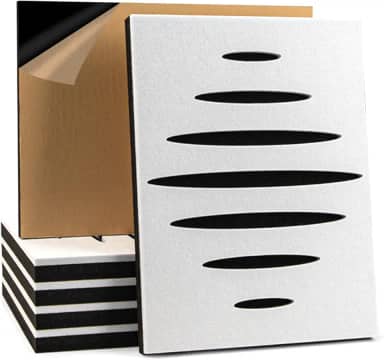 Art3d Pacote com 6 painéis acústicos autoadesivos à prova de som para parede, bloco de ruído com design ondulado de 40,6 x 30,5 cm com poliéster e espuma para quarto, estúdio, escritório