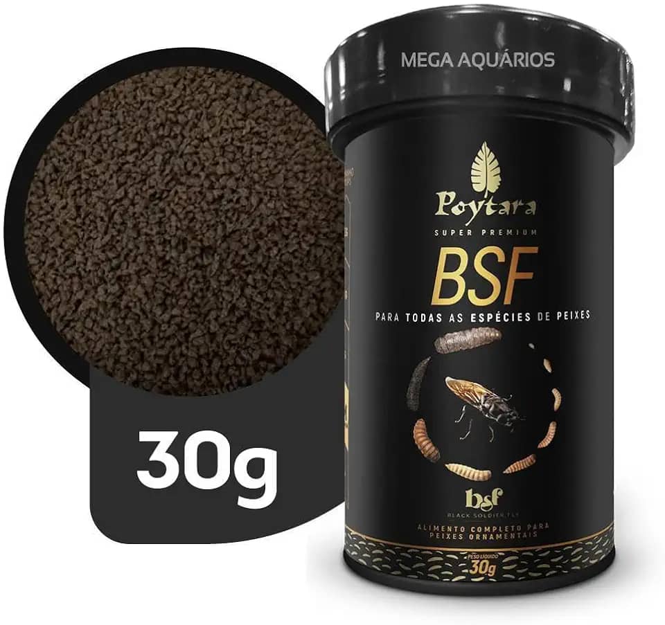 Poytara BSF 30g ração peixe c/proteína de larva de mosca