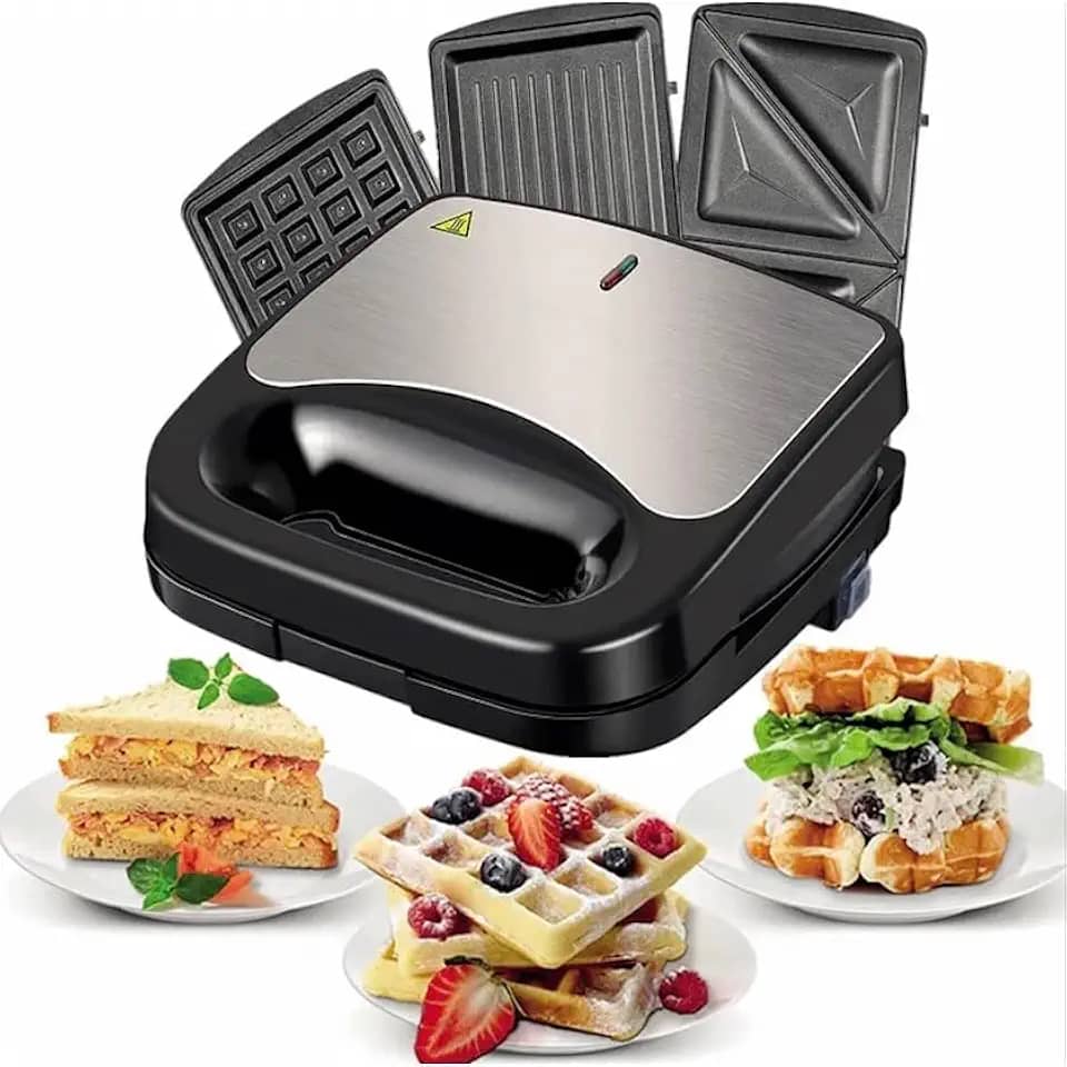 Maquina 3 Em 1 Waffle Grill Sanduicheiras 110v e 220v(110v)