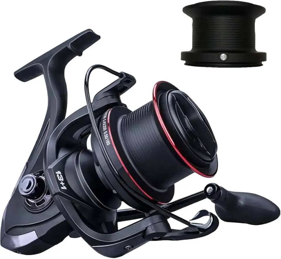 MARURI, Molinete de Pesca Praia TP 9000 V -14 Rolamentos - Drag:22kg - Carretel Alumino - C/Carretel Extra