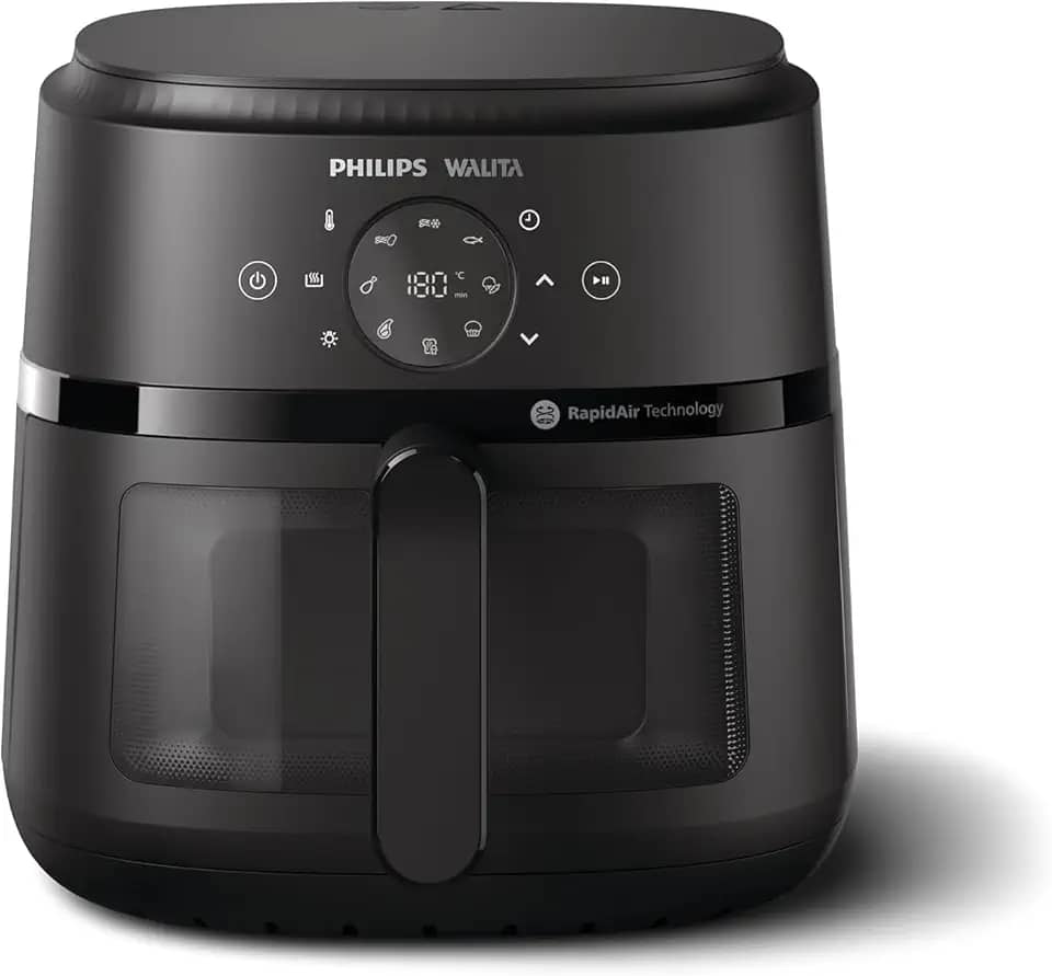 Fritadeira Airfryer Digital Série 2000 XL, Philips Walita, 6,2 litros, Tecnologia RapidAir, Preta, 2 anos de garantia, 110v, 1700W - NA230/00