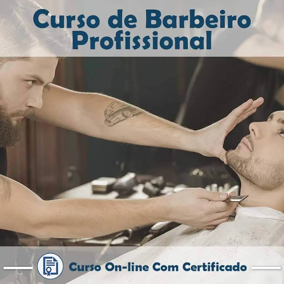 Curso online em videoaula torne-se um Barbeiro Profissional com Certificado + 2 brindes