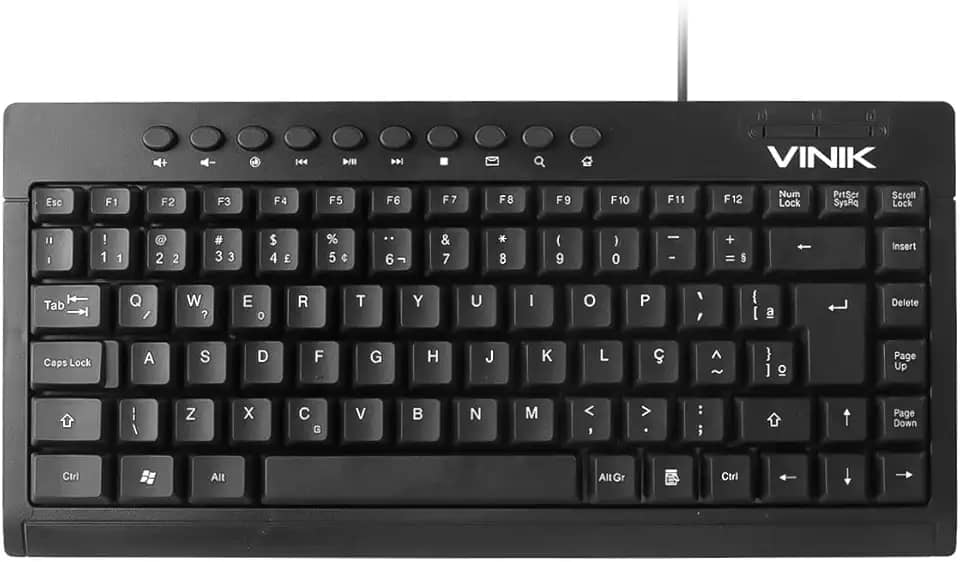 MINI TECLADO USB MULTIMIDIA DYNAMIC 10 TECLAS MULTIMIDIA ABNT2 CABO 1.8M - VINIK - DT111 – VINIK