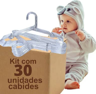 Kit Cabides Infantil de Acrílico Transparente com 30 Unidades