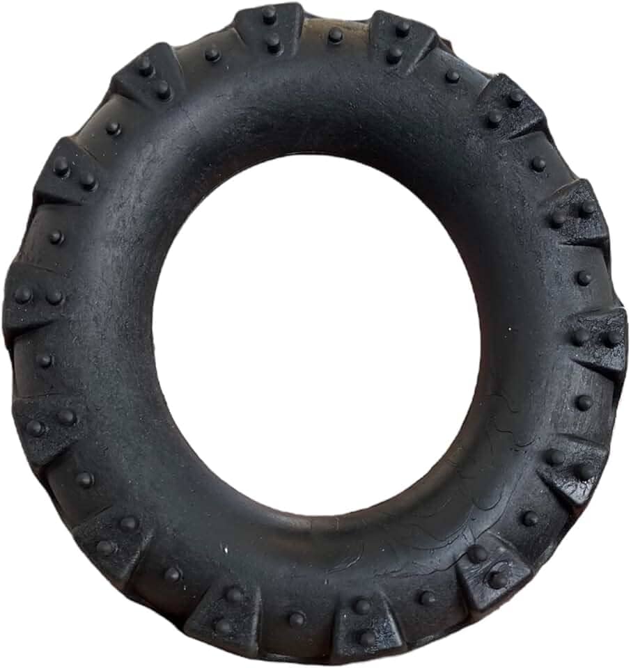 MY PET BRASIL Brinquedo Pet, Pneu Grande Pet, Diversão e Higiene Dental para Cães, Resistente e Anti Stress, Preto, 14 cm