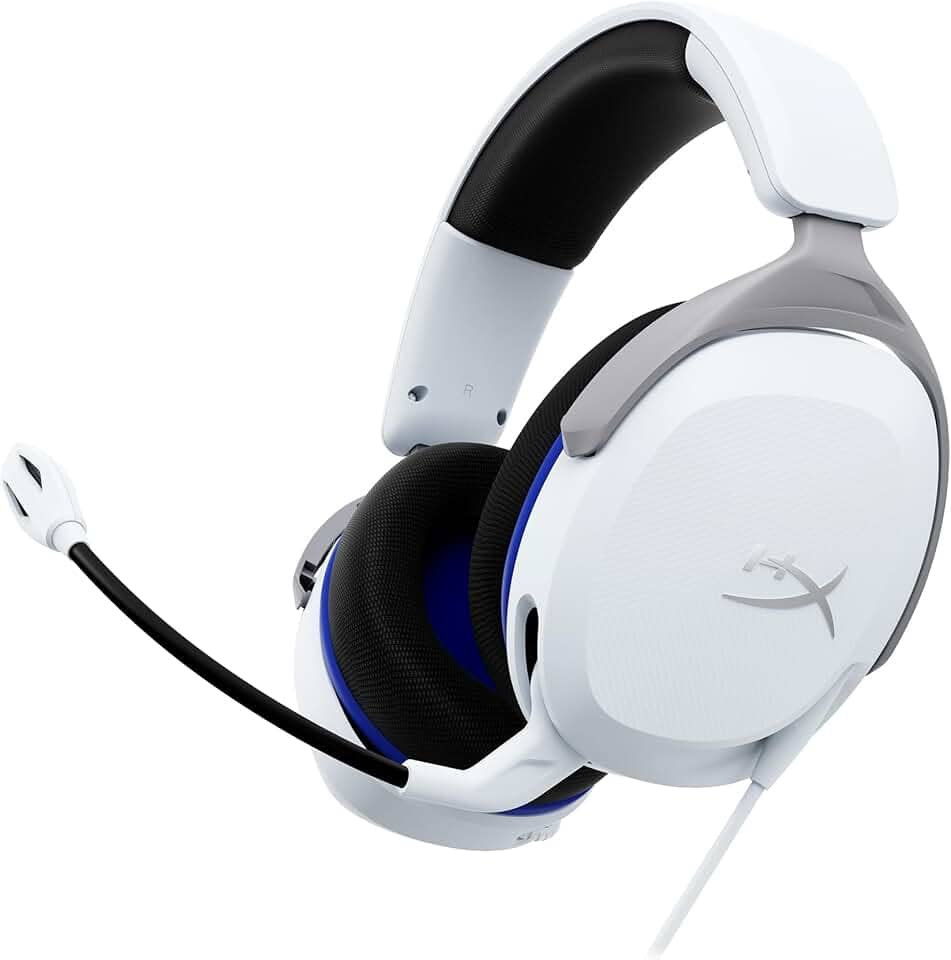 Headset Gamer HyperX Cloud Stinger 2 Core PS5 - para PlayStation, Headset Leve, Microfone com Função de Girar para Silenciar, Drivers de 40 mm, Branco (6H9B5AA)