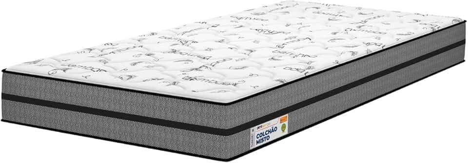 Colchão Solteiro Plumatex Ortovip D33 Misto Firme Ortopédico, Antiácaros e Hipoalergênico - Suporte Perfeito para Coluna e Postura - 88x188x18cm