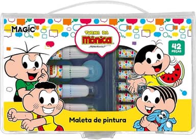 Kit Maleta de Pintura 42 peças Turma da Mônica