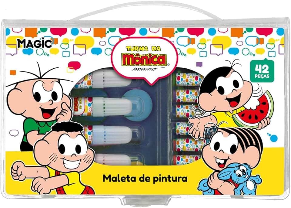 Kit Maleta de Pintura 42 peças Turma da Mônica