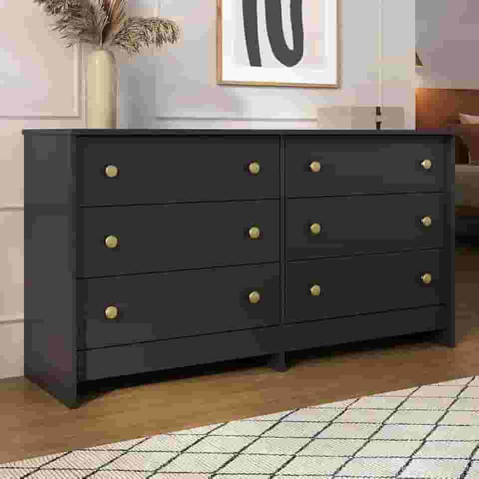 Cômoda 136cm com 6 Gavetas Flex Multimóveis Mp4275 Preto