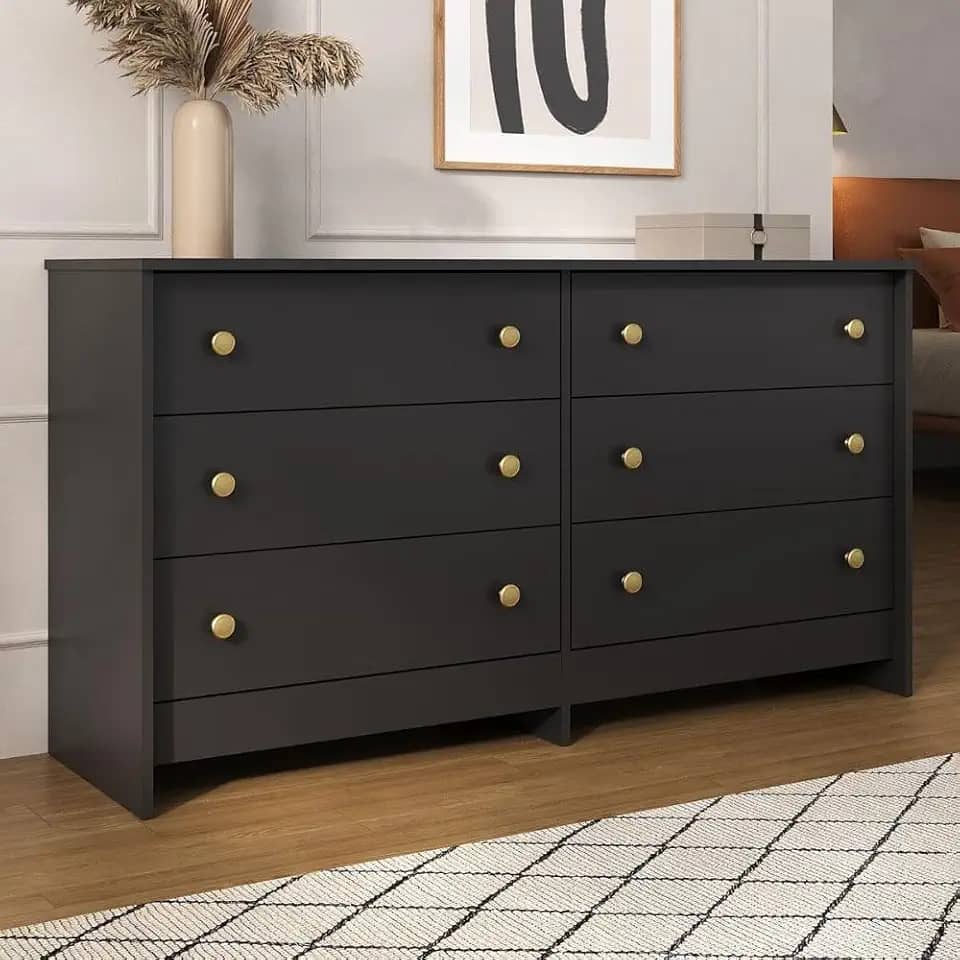 Cômoda 136cm com 6 Gavetas Flex Multimóveis Mp4275 Preto