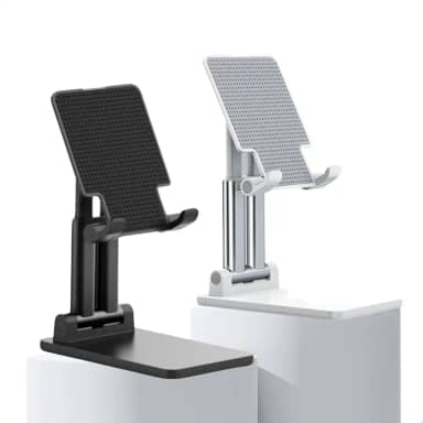 Suporte Para Celular e Tablet Dobrável Portátil Ajustável Apoio Mesa Preto Branco Estudo (Preto)