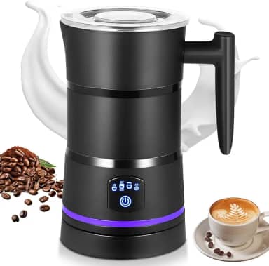Espumador de Leite Elétrico, 110V, Espumador de Leite, com 4 Funções e Tampa Anti Vazamentos,Capacidade de 600ml