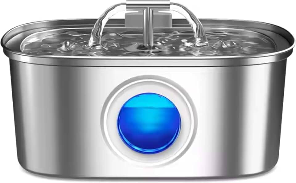 Bebedouro Automático PETYC 3.2L Fonte de Água em Aço Inoxidável com Filtro para Gatos e Cães
